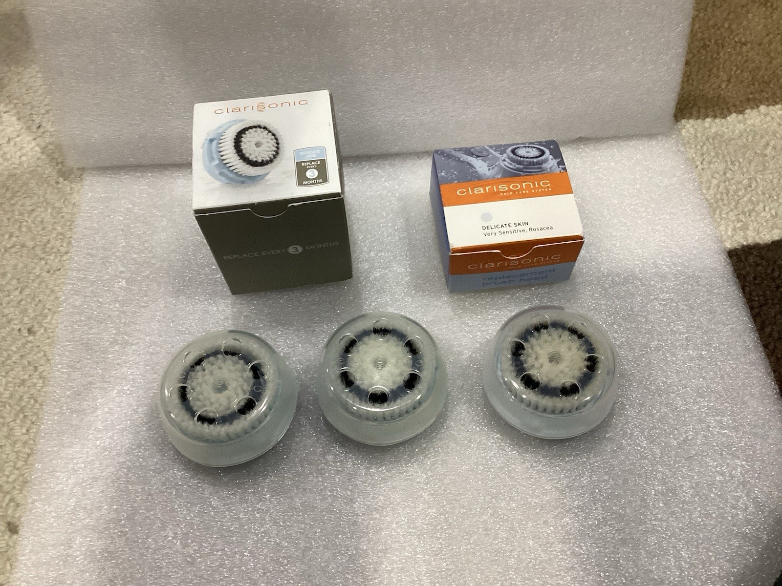 lot of 3 – Clarisonic Replacement Brush Heads Delicate Skin NEW
