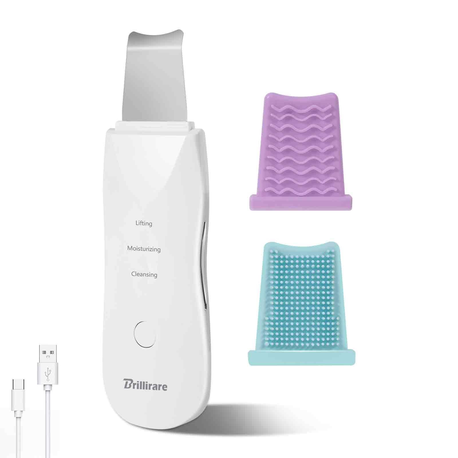 BRILLIRARE Face Scrubber, Skin Spatula, 1 Count (Pack of 1), Pearl White