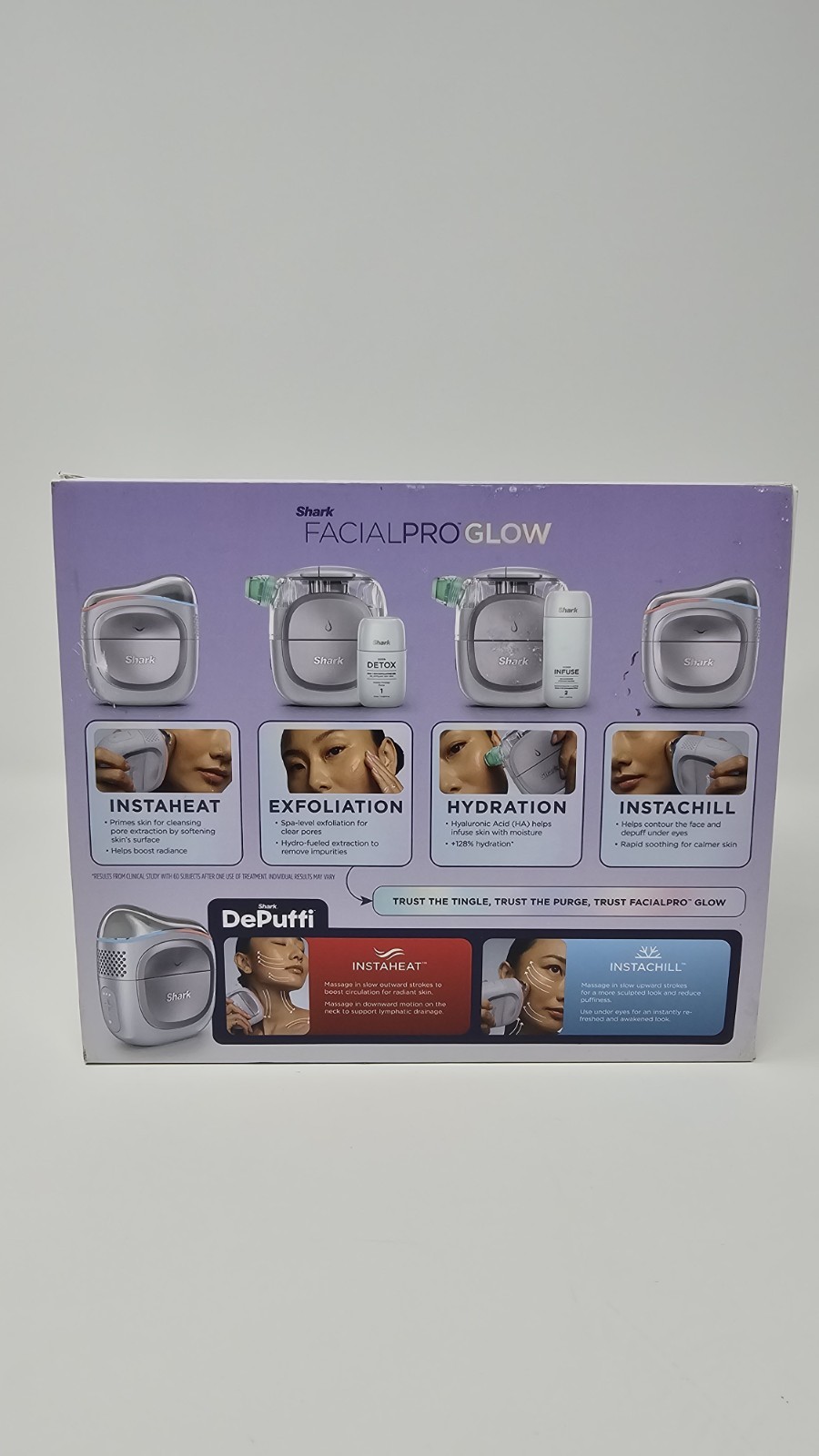 Shark FacialPro Glow at-Home Facial System with DePuffi Hot & Cold – Lilac