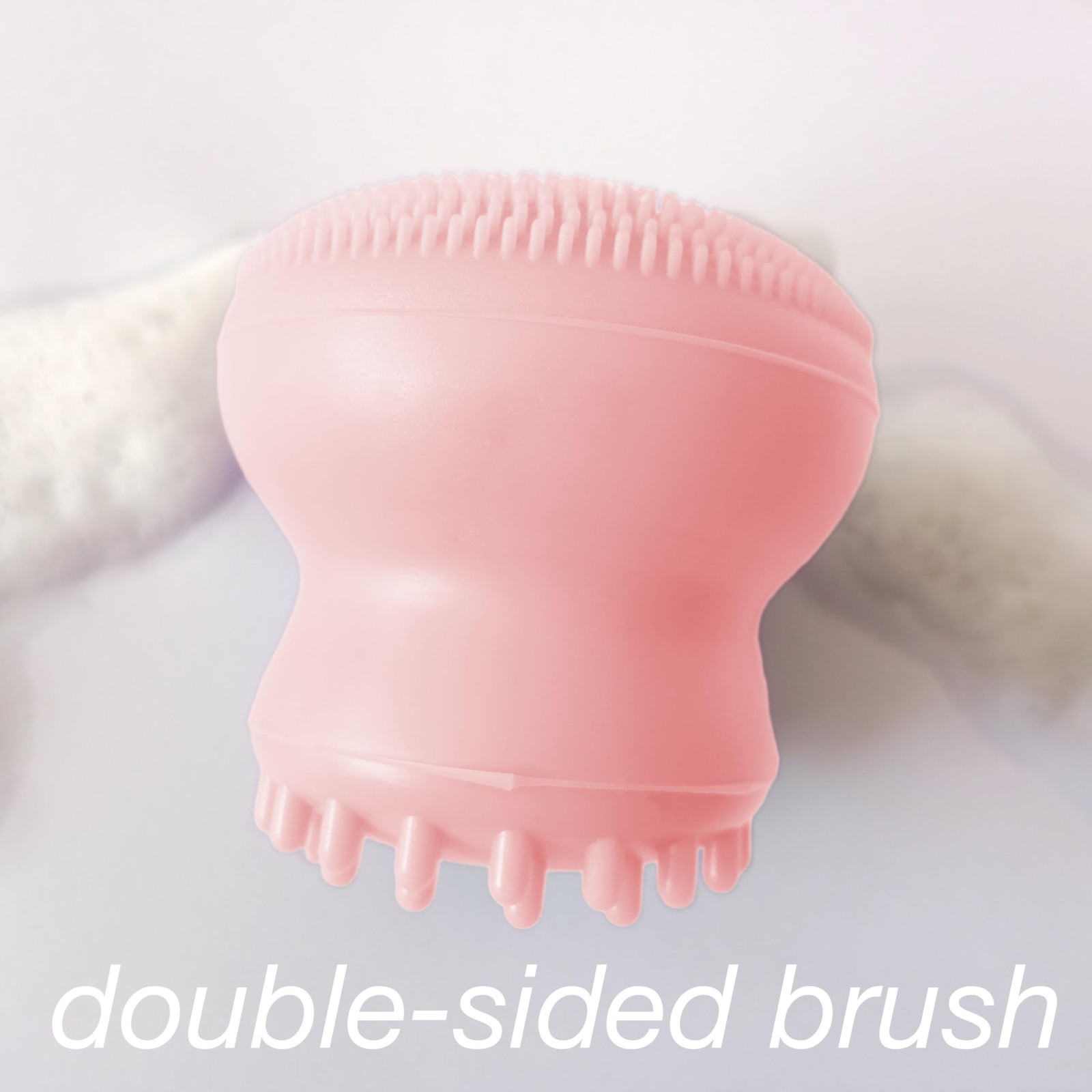 Mini Silicone Face Cleansing Brush – Gentle Exfoliator & Facial Massager Pink
