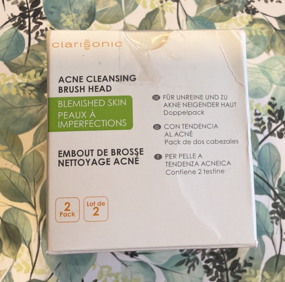 NIB Clarisonic Acne Cleanse Facial Cleansing Brush Head Replacement – TWO Heads