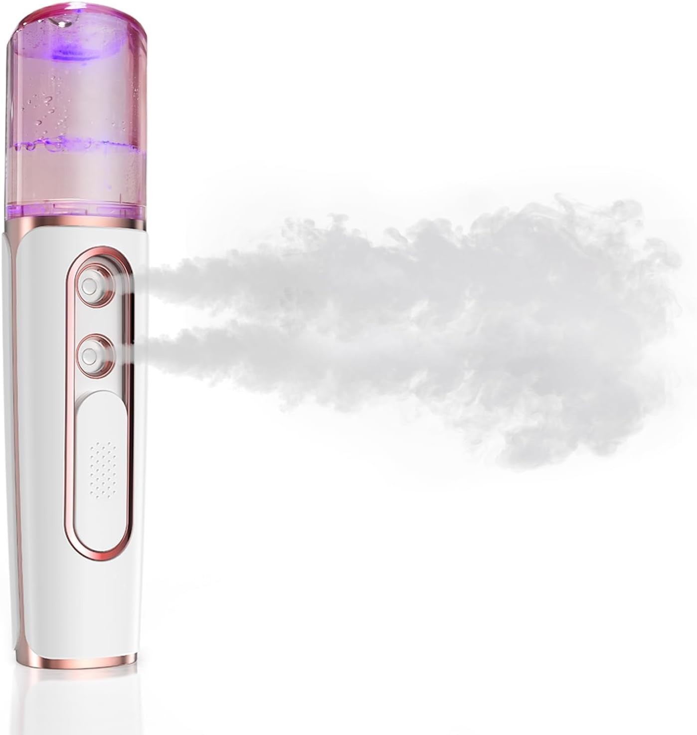 Nano Facial Mister, Cool Mist Face Steamer with 2 Spray Nozzle, USB Rechargeable