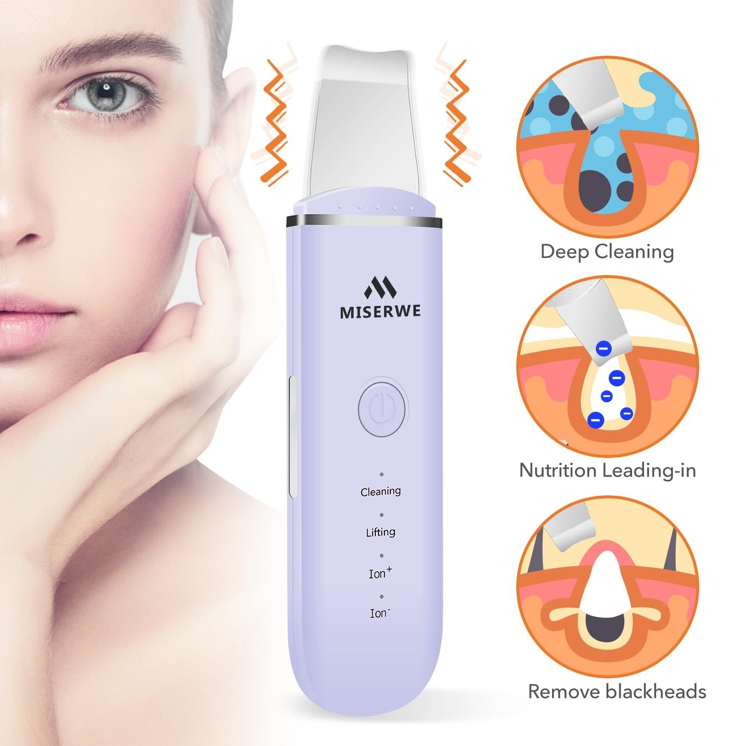 Skin Scrubber Face Skin Spatula Facial Scrubber Spatula for Deep Cleansing Bl…