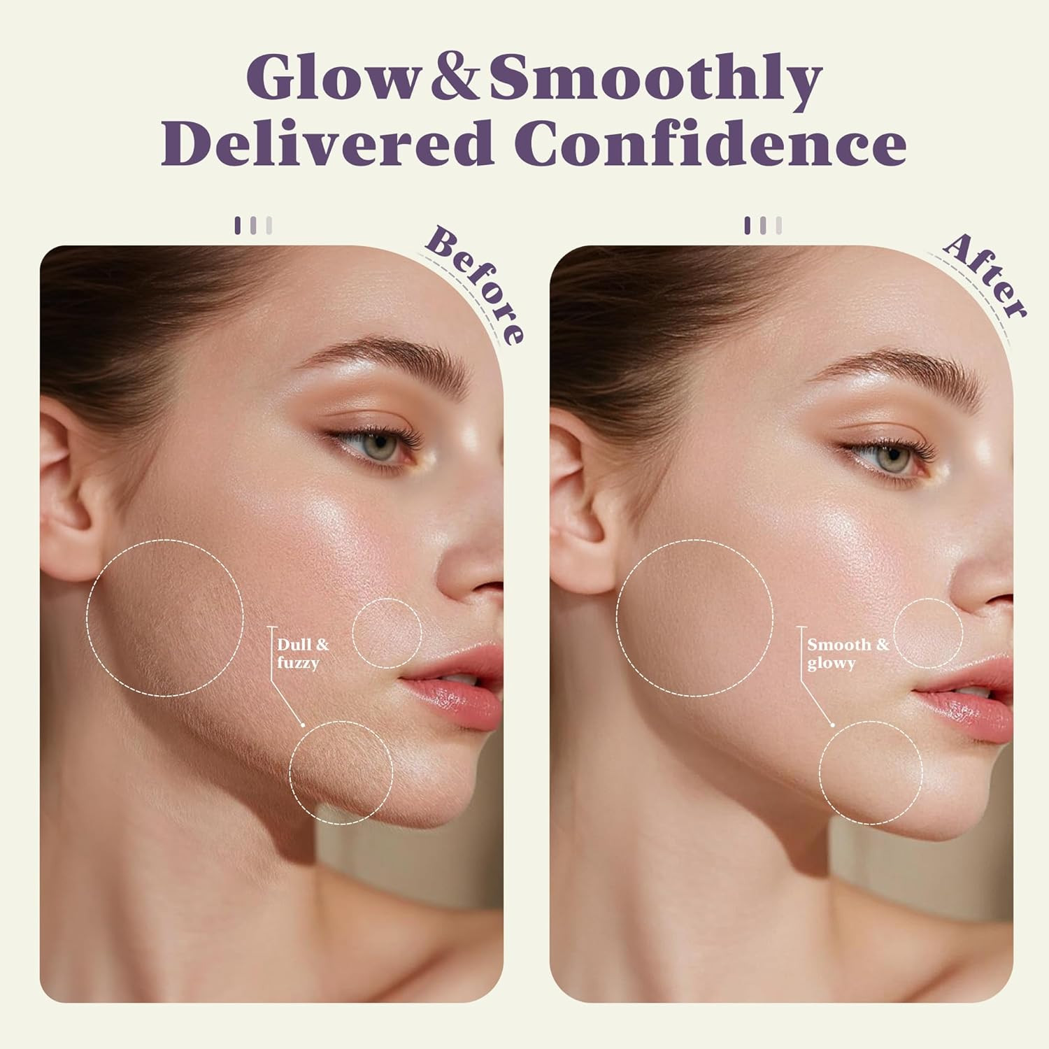 Dermaplaning Tool for Face, Dermaplane Razor for Women Face LED Light Facial Exf