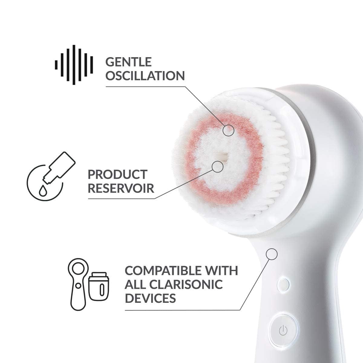 Brush Head Replacement Compatible with Clarisonic Mia 1, Mia 2, Mia Fit, 2 Pa…