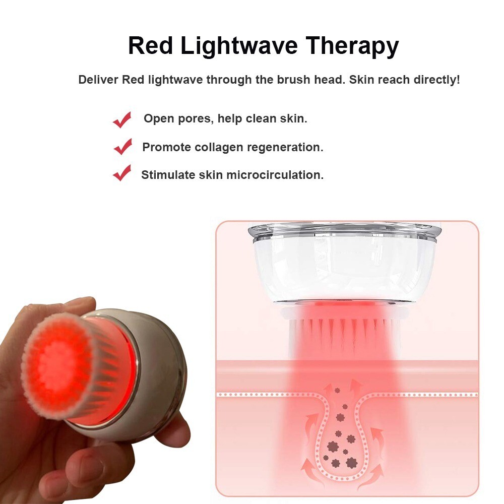Electric Rechargeable Sonic Scrubber Silicone Facial Cleansing Brush For Face