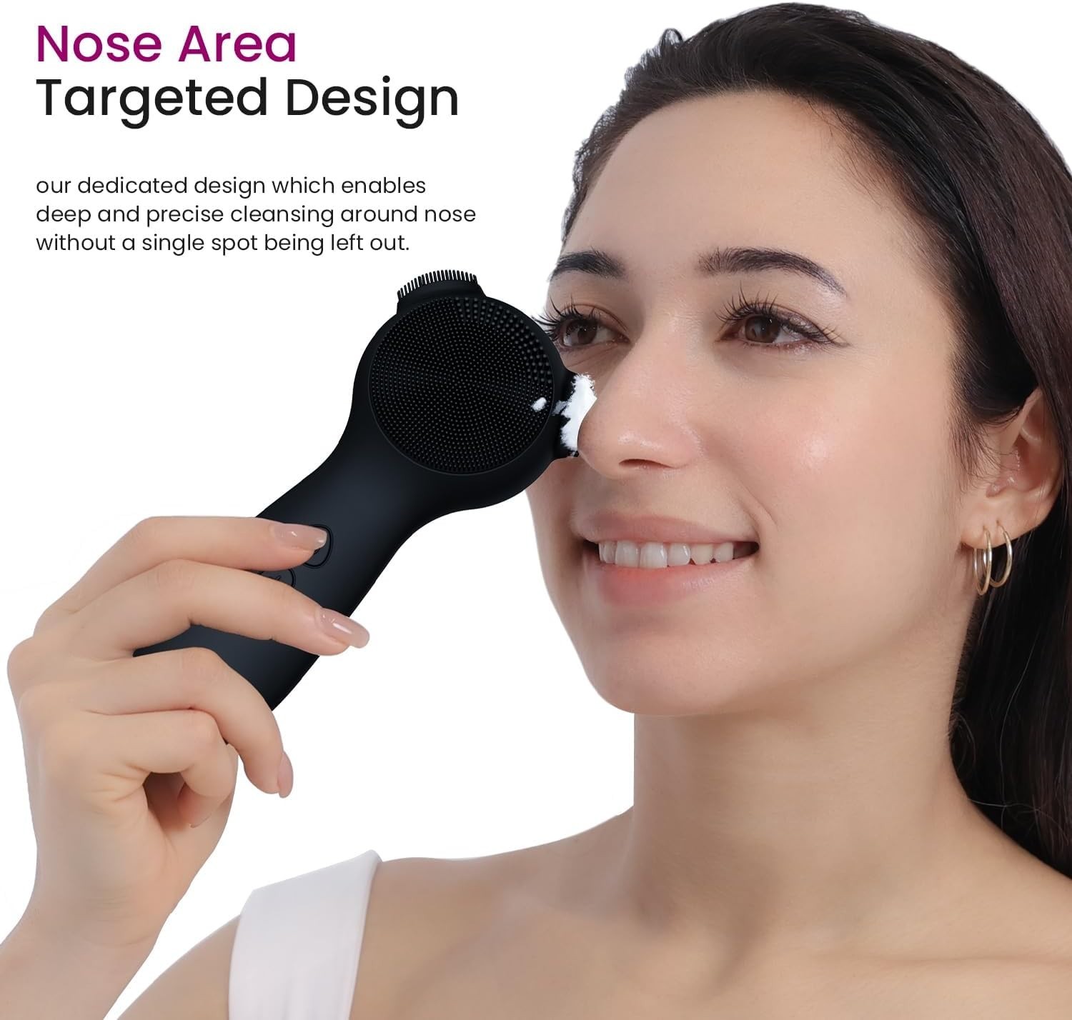 Silicone Face Scrubber Exfoliator Electric for Men Women, Rechargeable Facial Cl