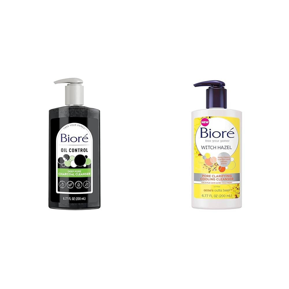Bioré Deep Pore Charcoal Face Wash, Facial Cleanser 6.77 Fl Oz (Pack of 1)