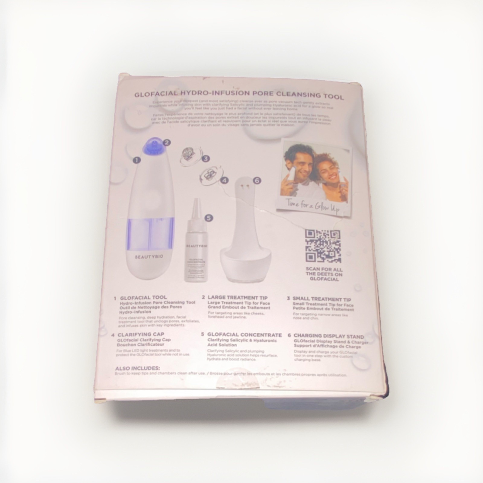 BeautyBio GLOfacial Wireless Waterproof Pore Cleansing Tool with Cleaning Brush