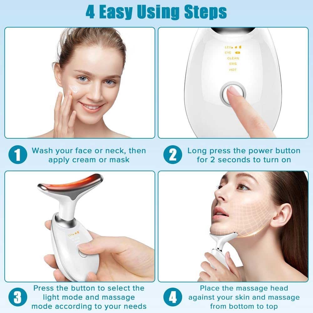 Face Massager LED Facial Sculpting Tool Neck Vibration Skincare Beauty Device