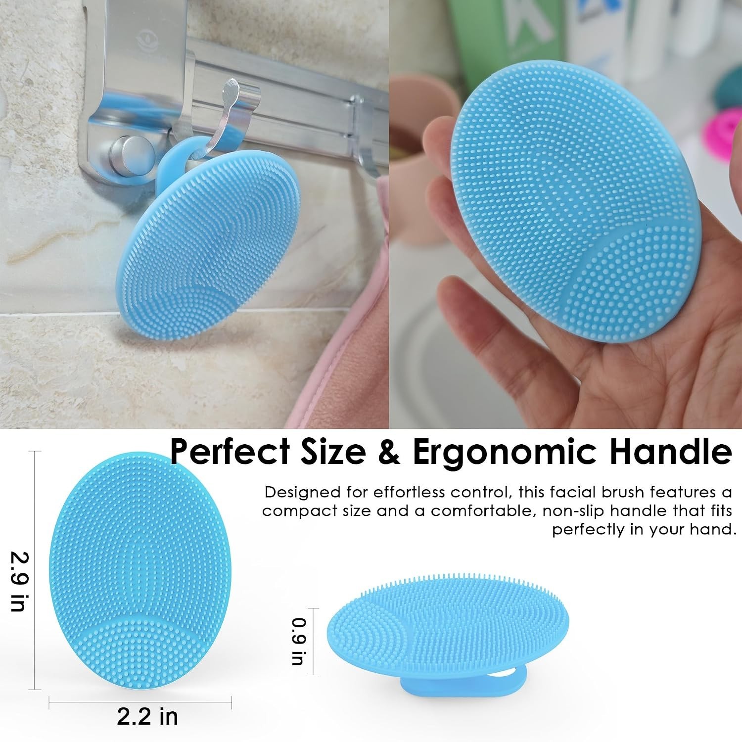 4 Pack Silicone Face Scrubber for Deep Cleansing and Exfoliation – Soft Facia…