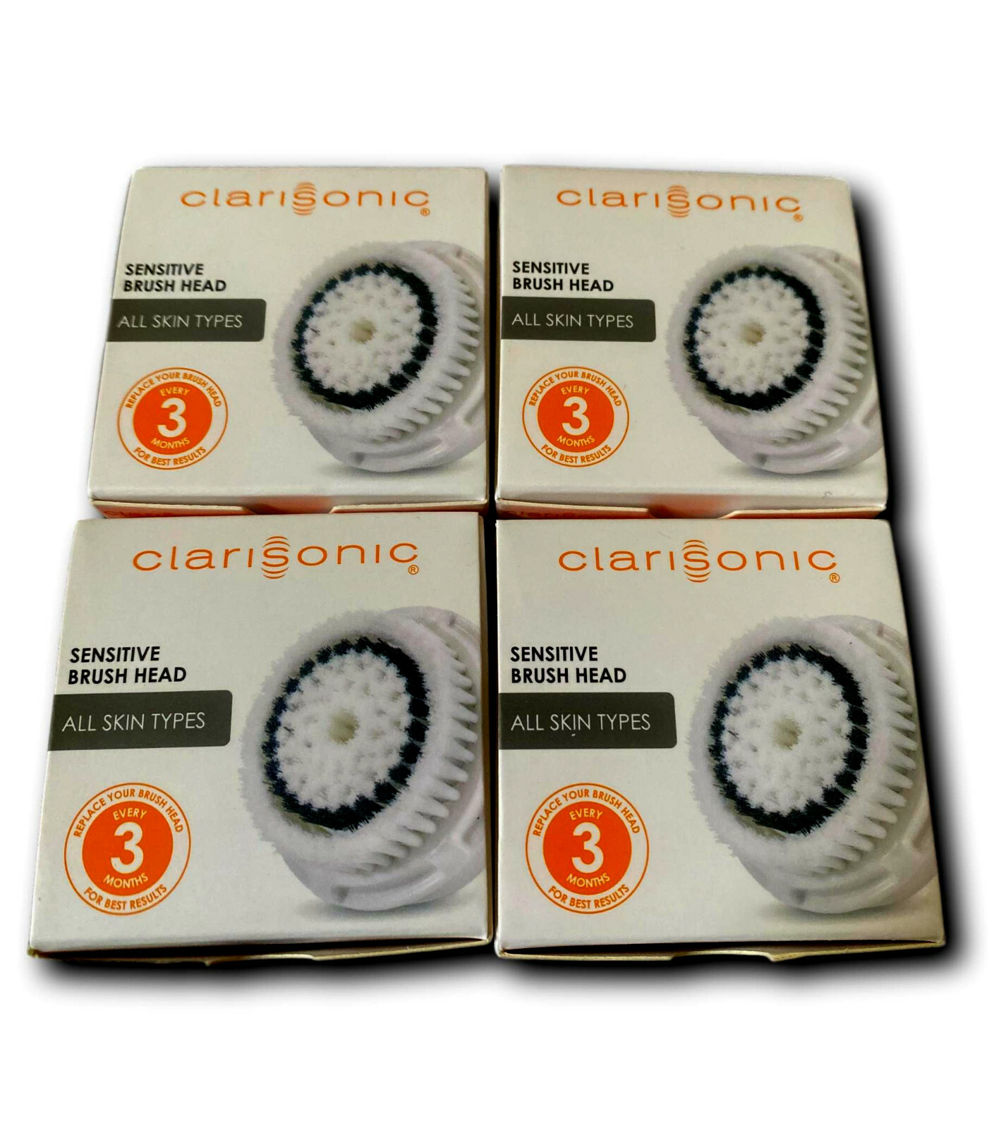 4 PK Clarisoinc Cleansing system Replacement Sensitive Brush Heads Free Shipping