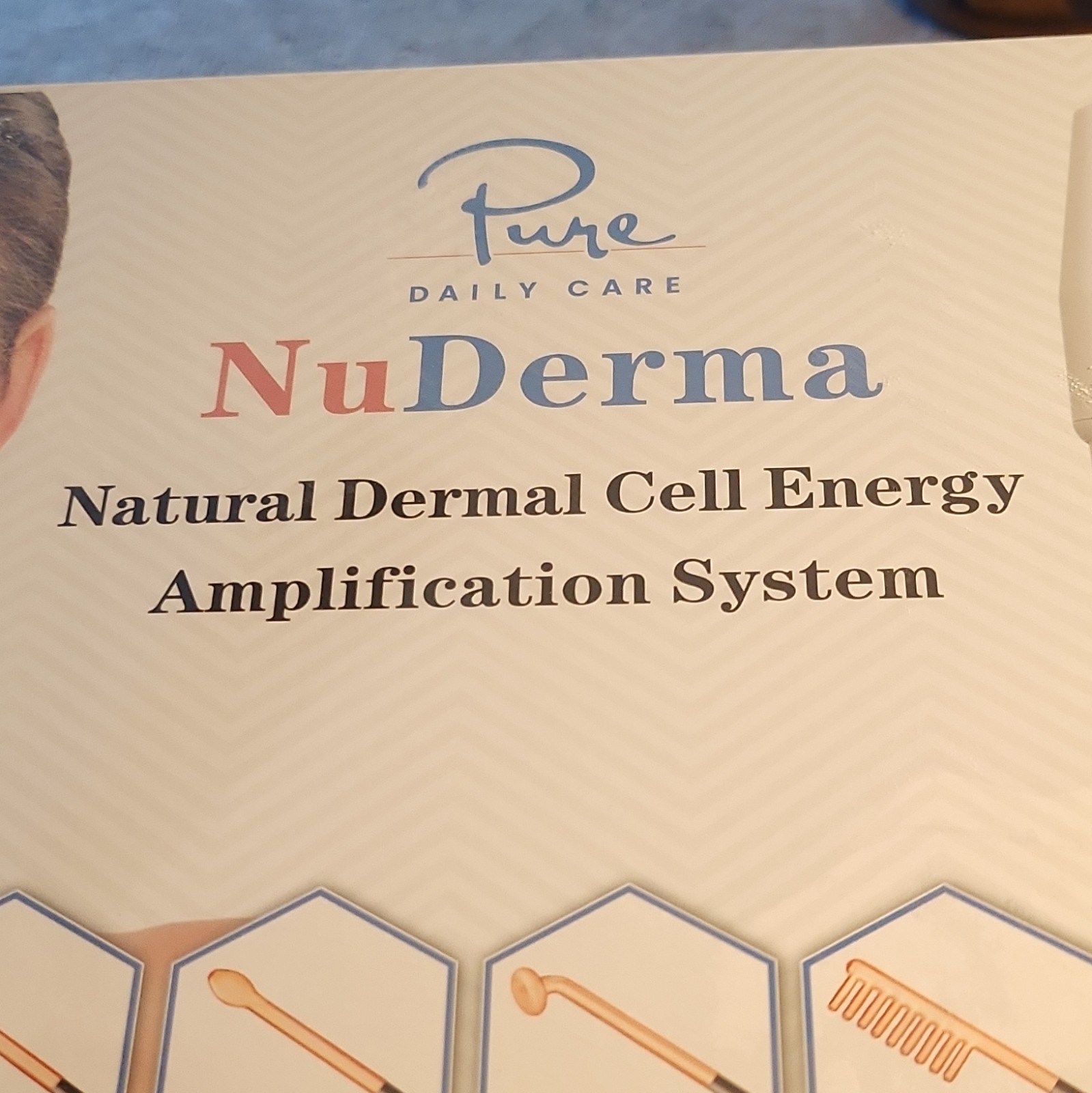Pure Daily Care NuDerma Portable Facial Massager for Wrinkles, Battery, White