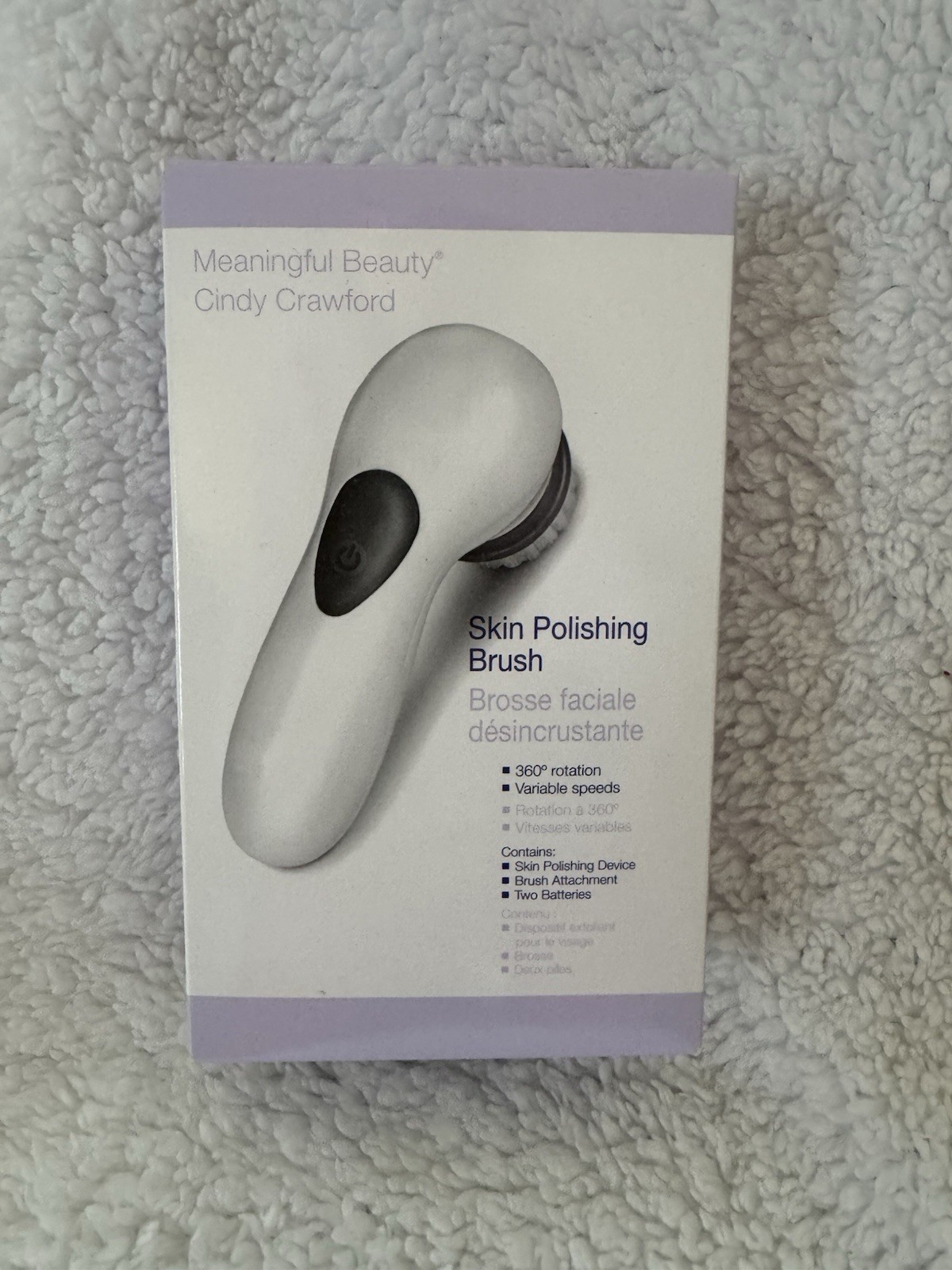 Meaningful Beauty Electric Facial Brush, 360° Rotation, Removable Head, White