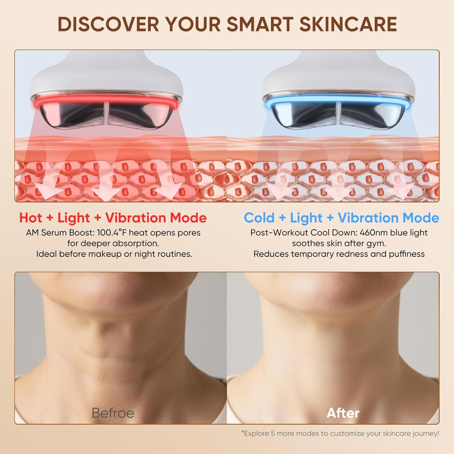 Microcurrent Facial Device with Red Light Therapy – 7-In-1 LED Sculptor & Cold H
