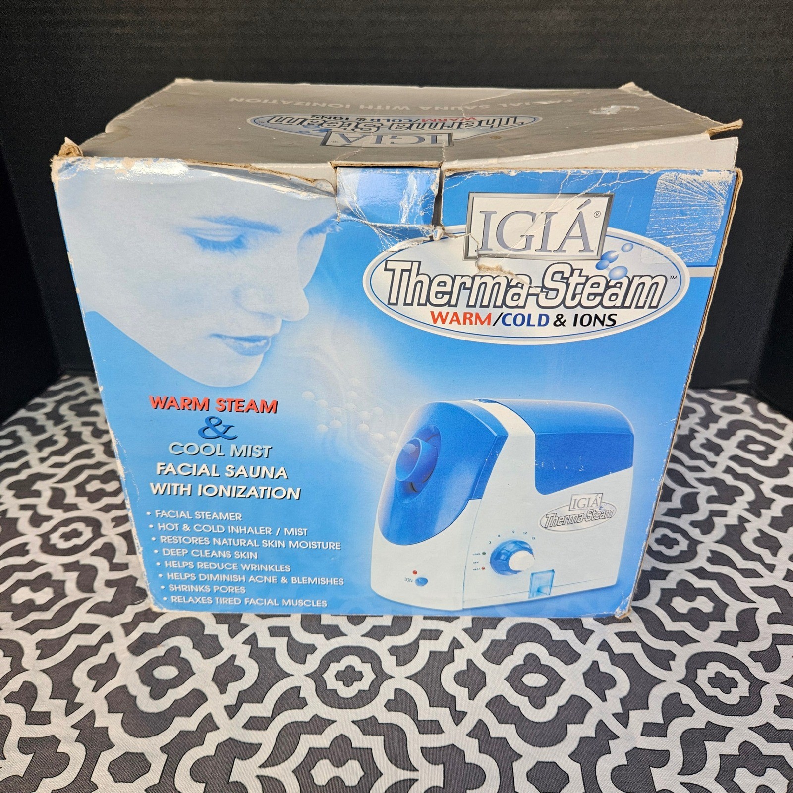 IGIA Therma-Steam Facial Sauna Warm Cold Ions Home Spa Steamer New Open Box