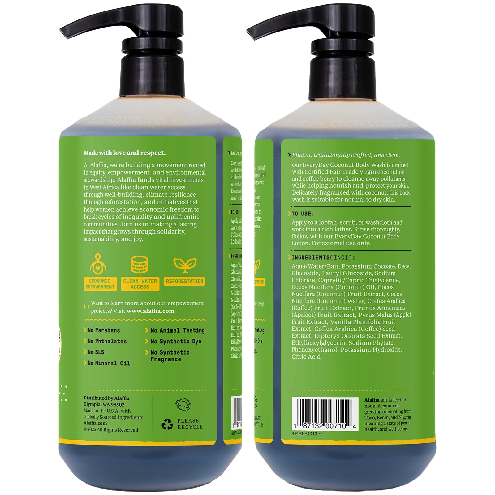 Alaffia Body Wash, EveryDay Coconut – 32 Fl Oz (Pack of 1), Purely