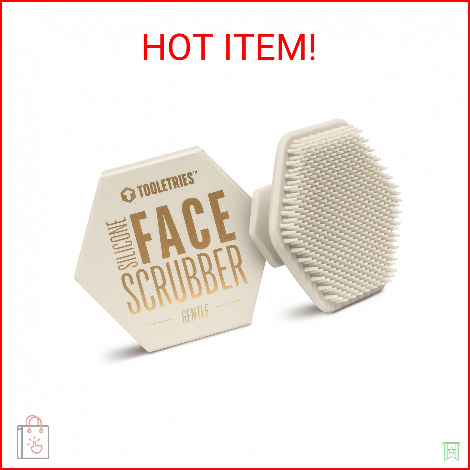 TOOLETRIES Men’s Face Scrubber – Premium Silicone Facial Cleansing Brush, Gentle