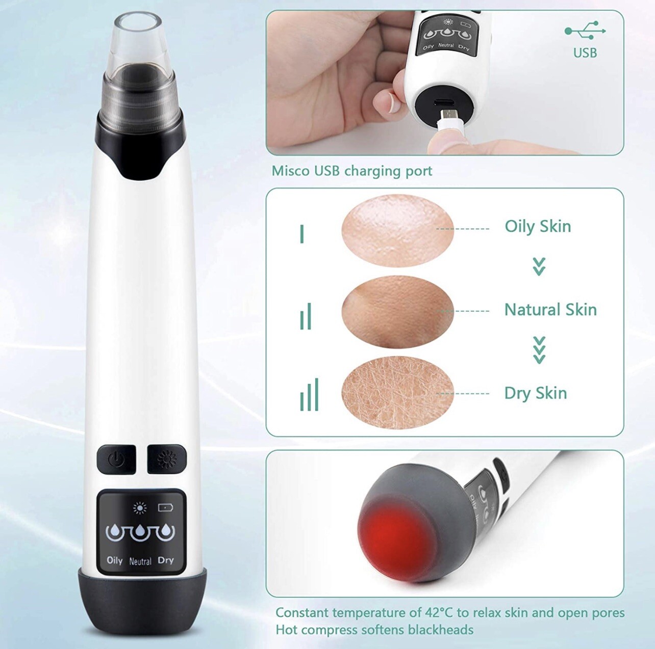 Electric Blackhead Pore Vacuum Cleaner Remover