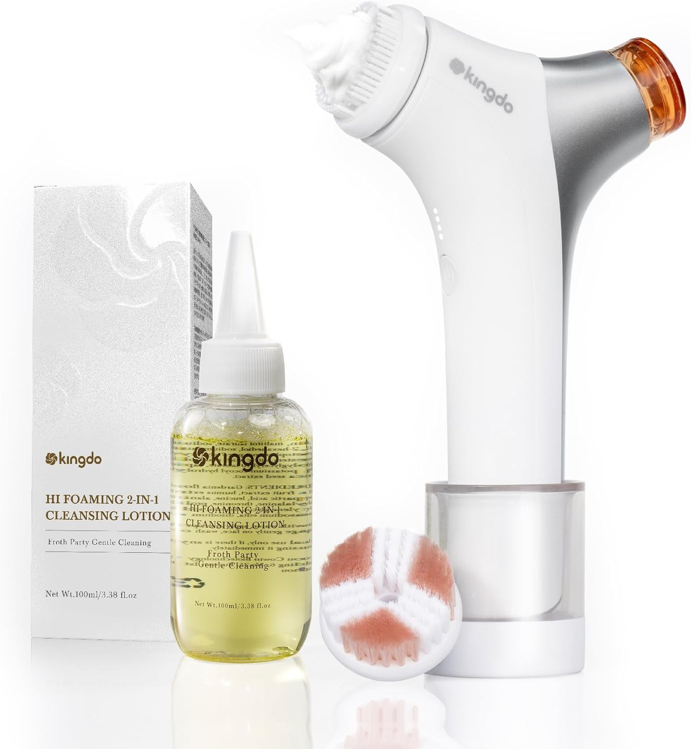 2-In-1 Face Scrubber & Makeup Remover Device, Smart Automatic Foaming Facial Cle
