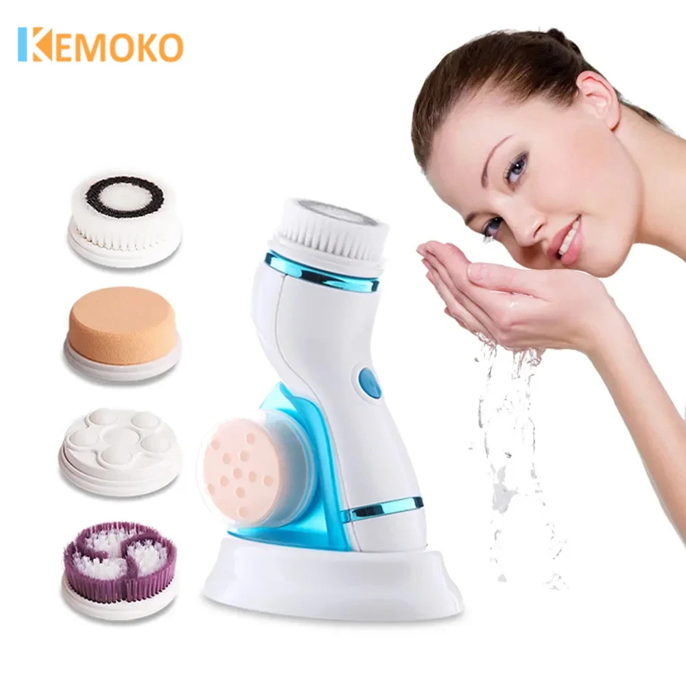 4 in 1 Sonic Facial Cleansing Brush – Waterproof Rotating Face Cleaner