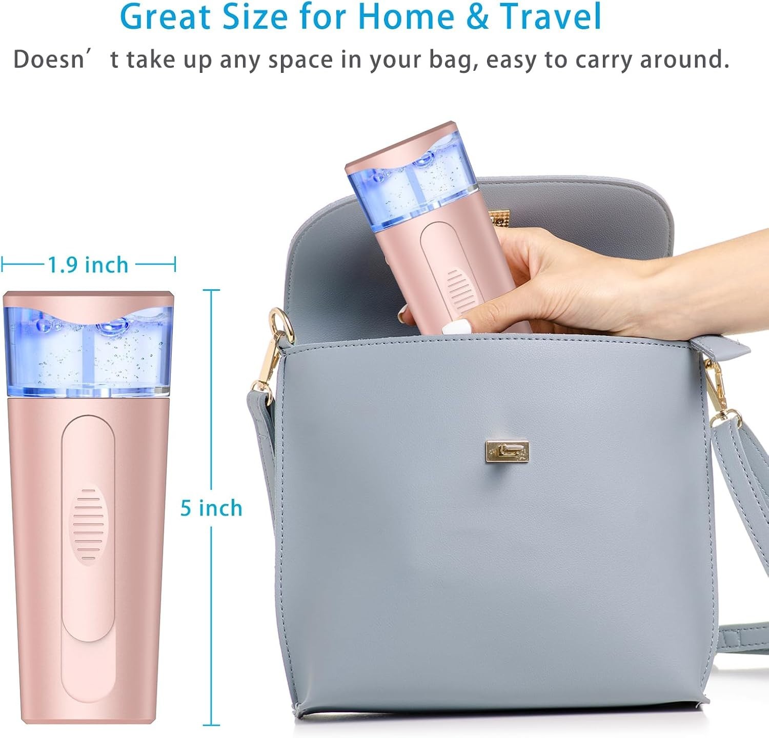 Nano Face Mister, Facial Steamer, USB Rechargeable Cool Mist Sprayer, 40ml Visua