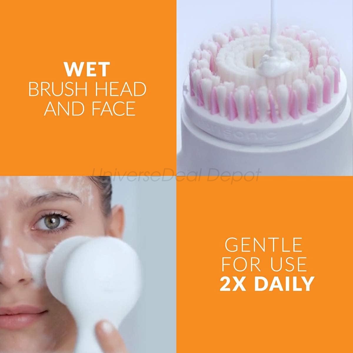 New Clarisonic Mia2 2-Speed Electric Face Cleanser Brush – White/Pink Full Kit