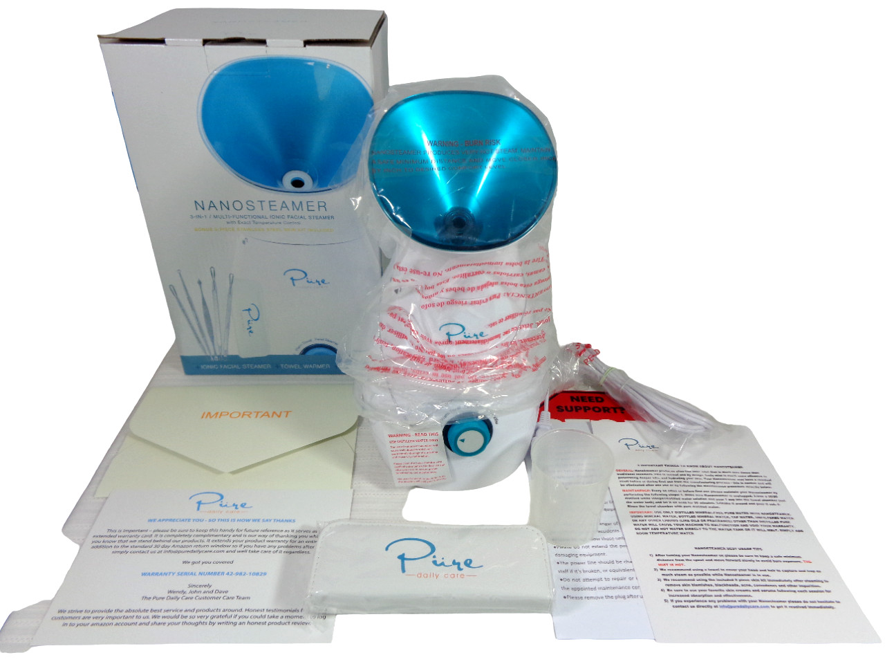 NEW Pure Ionic Nano Facial Steamer NanoSteamer Large 3-in-1 Precise Temp Control