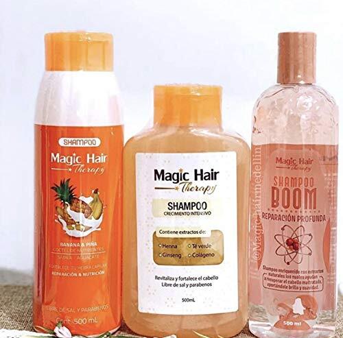 Magic Hair Therapy Shampoo Crecimiento , Shampoo Banana & Piña y Shampoo BOOM