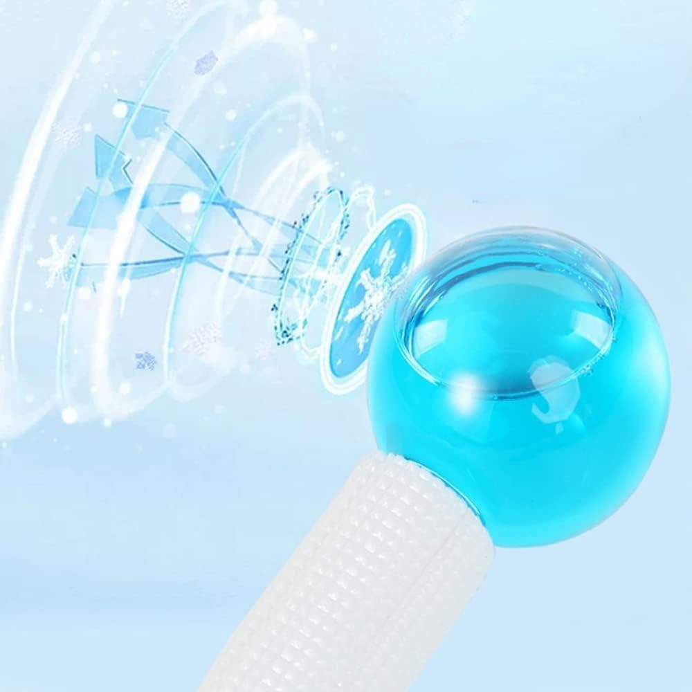 Ice Roller For Face Depuffer Crystal Ball Facial Massage Eye Skin Care 2 Pc. Kit