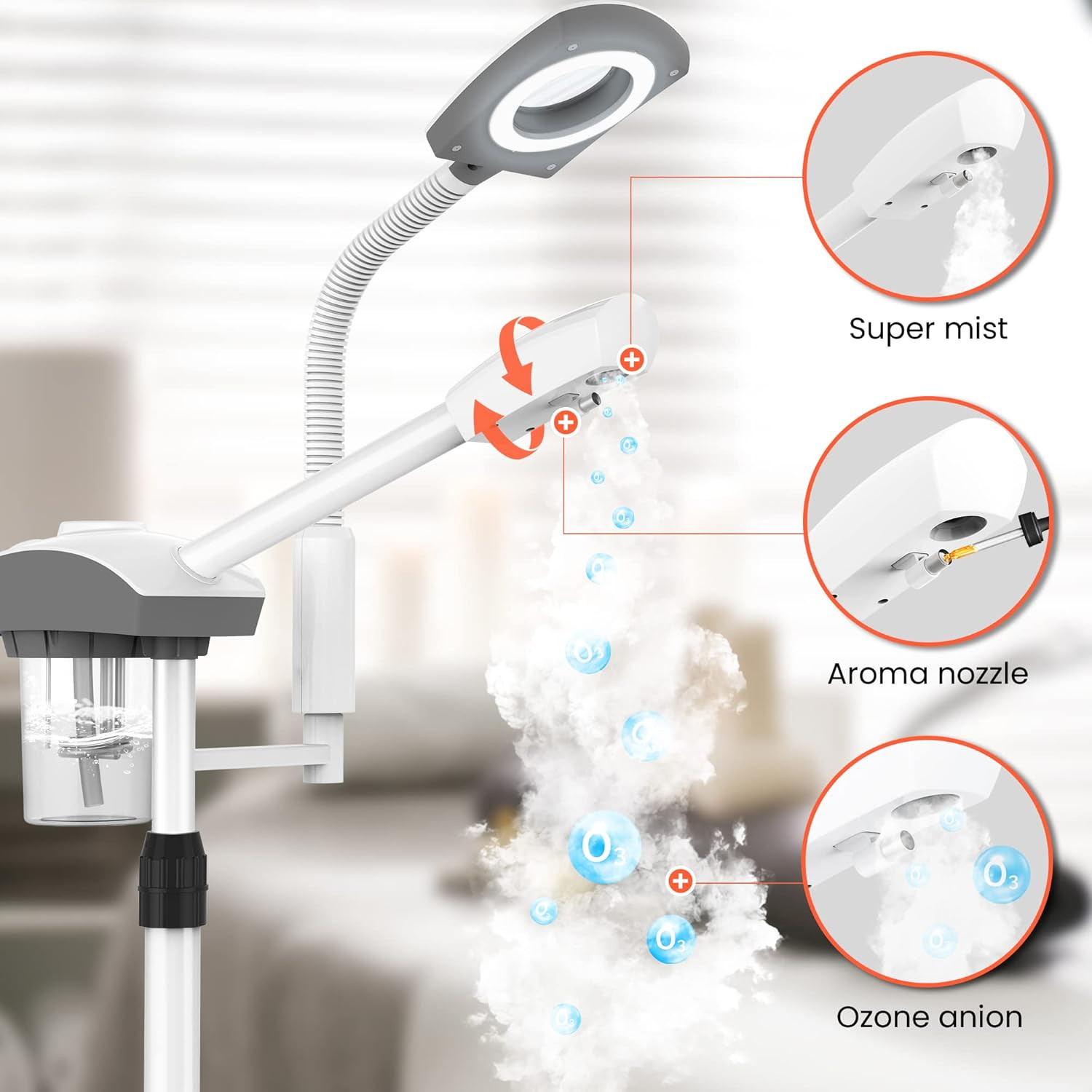 Professional Facial Steamer Tools for Esthetician, Skin Care and Deep Cleaning,