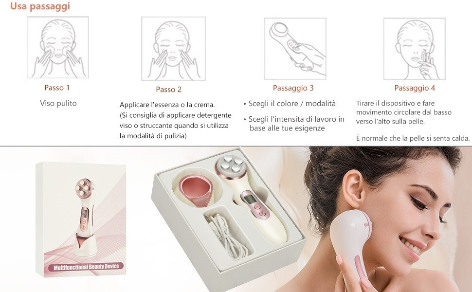 Ka Face Radio Frequency Ems Vibration Light Cleaning anti Age Wrinkles Acne