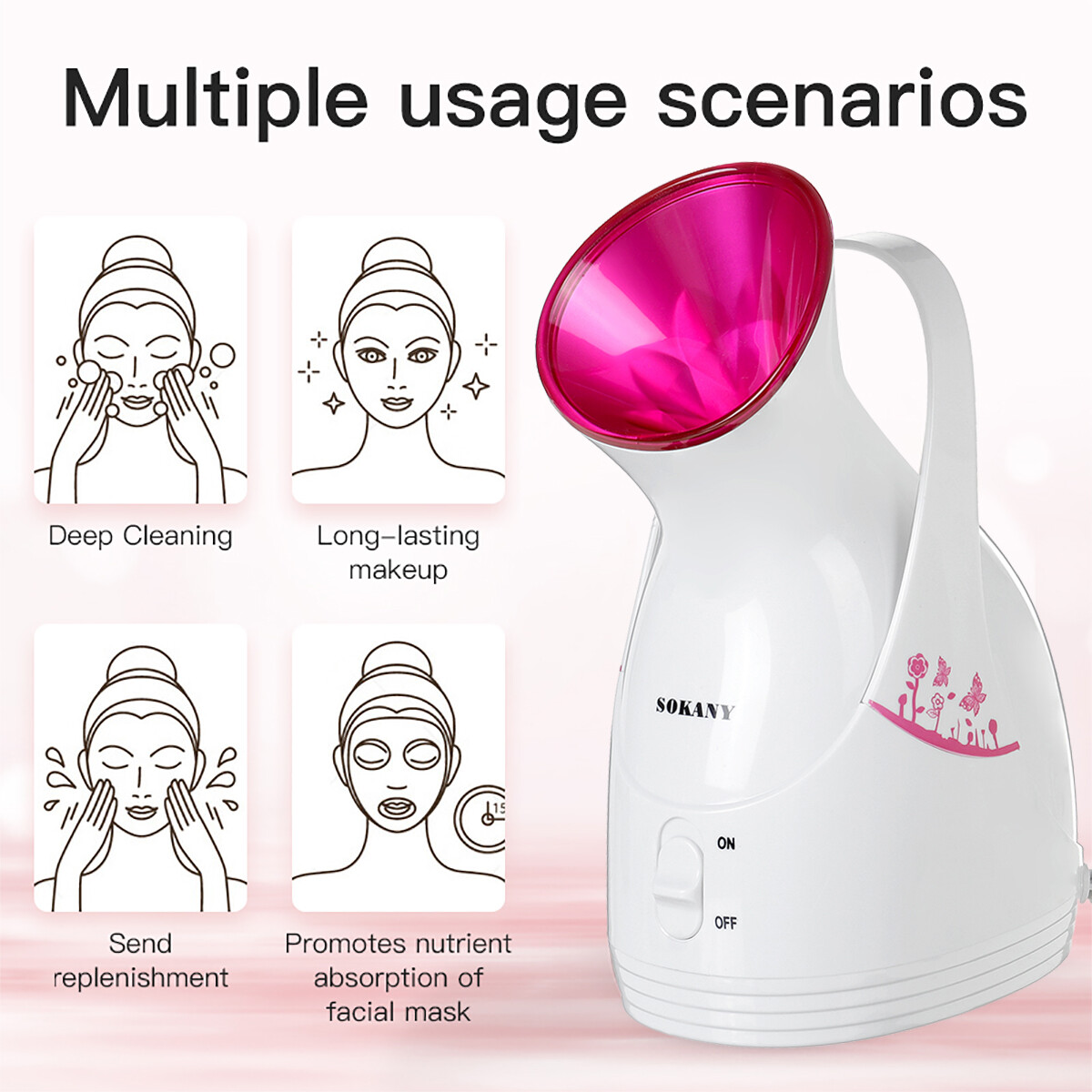 Professional Ionic Face Facial Steamer Skin Spa Sauna Pore Cleaner Steam Sprayer