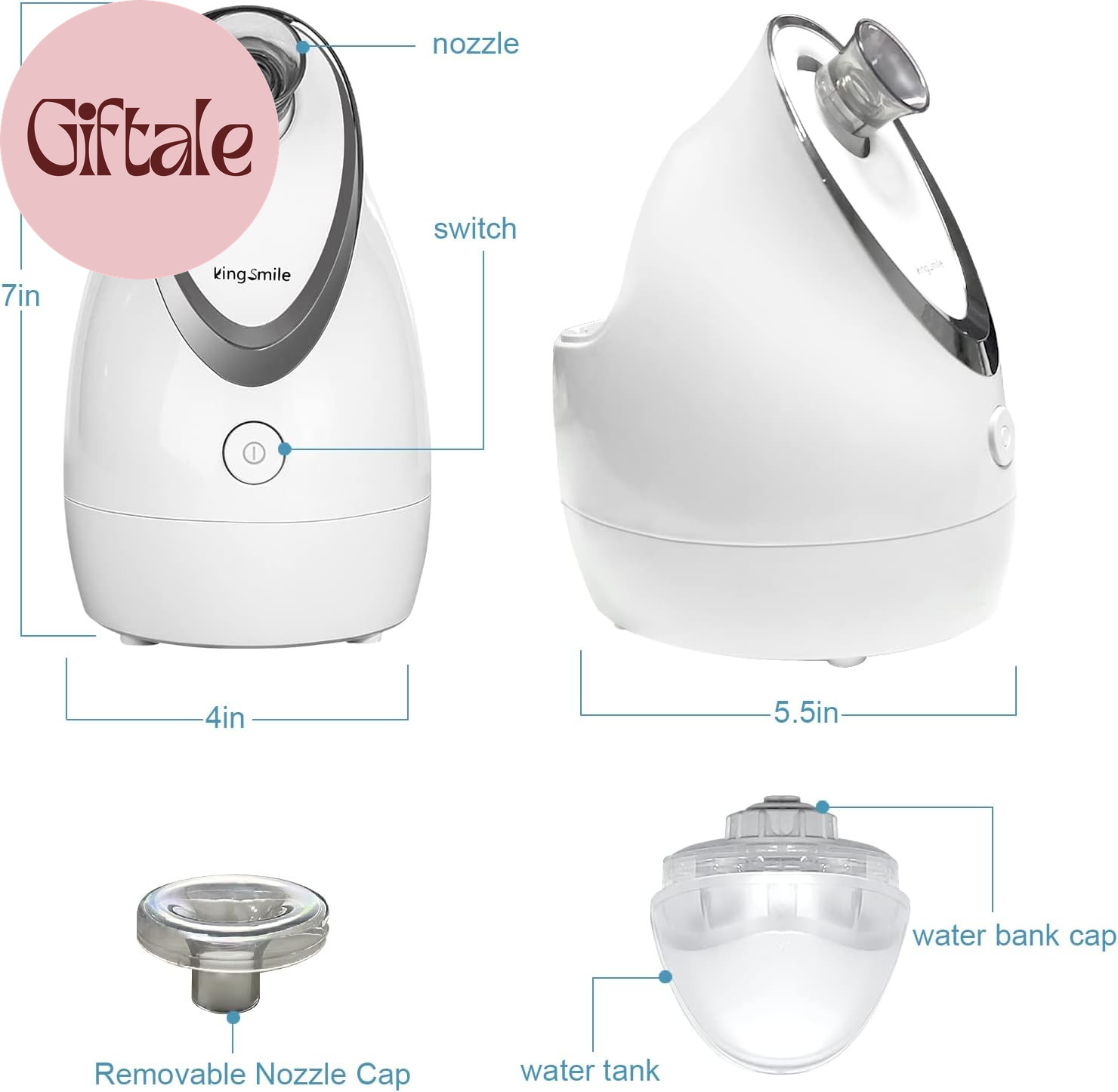 Facial Steamer, 3 in 1 Face Steamer for Facial,Compact Nanosteamer with Aromathe
