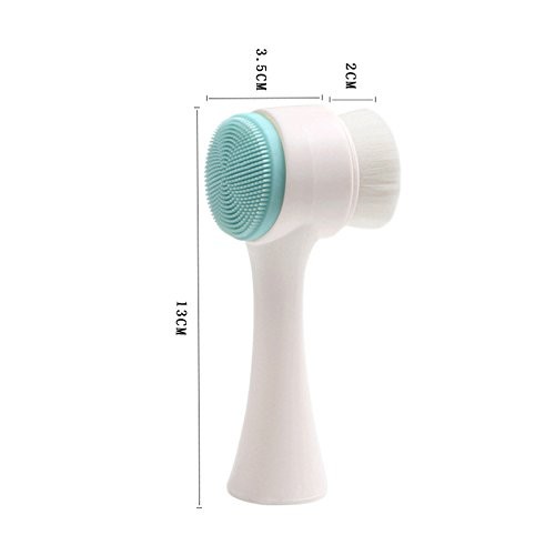 2 in 1 Face Brush – Double Sided Facial Cleansing White and Blue, Blue,white