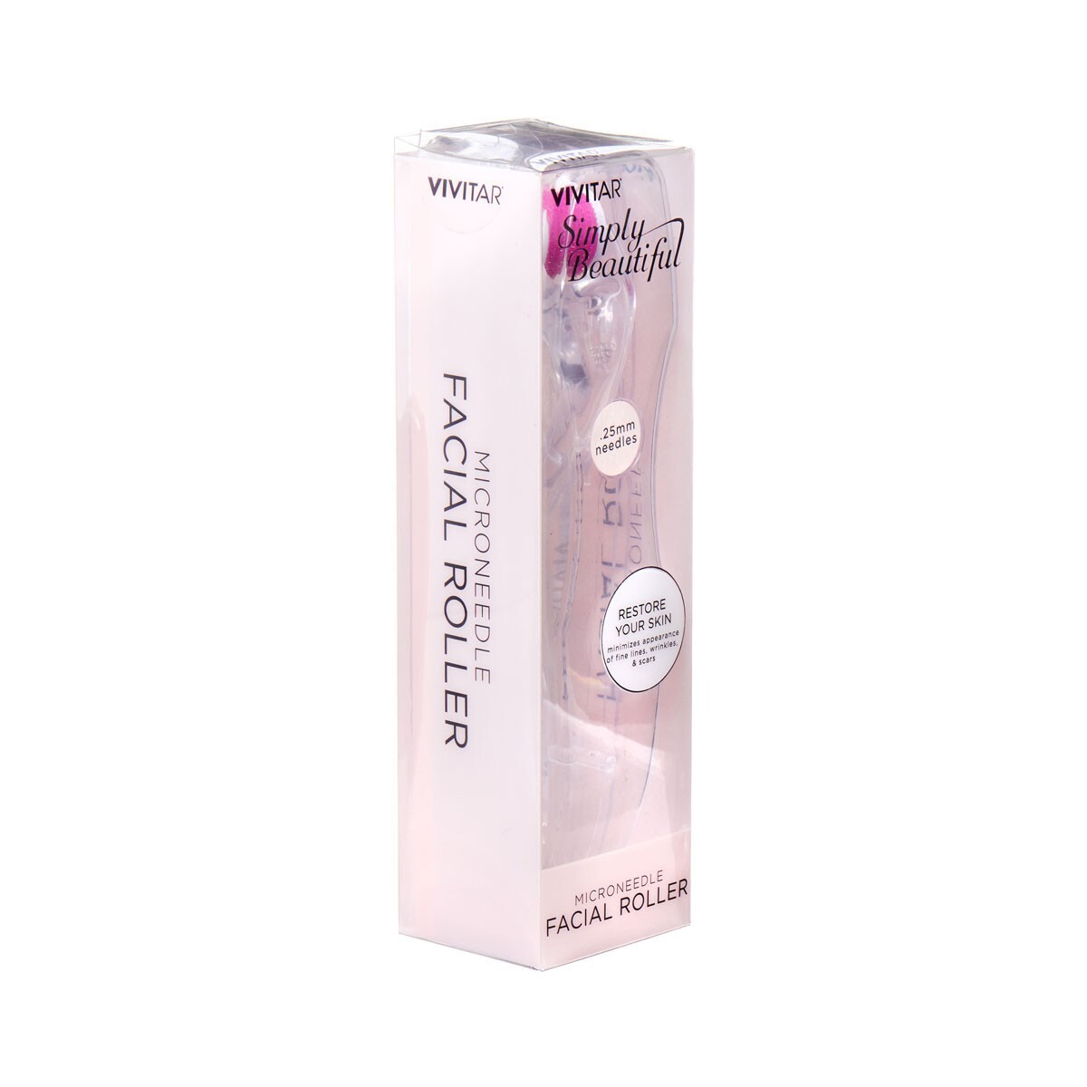 new Vivitar Simply Beautiful Microneedle Facial Roller .25mm Needles