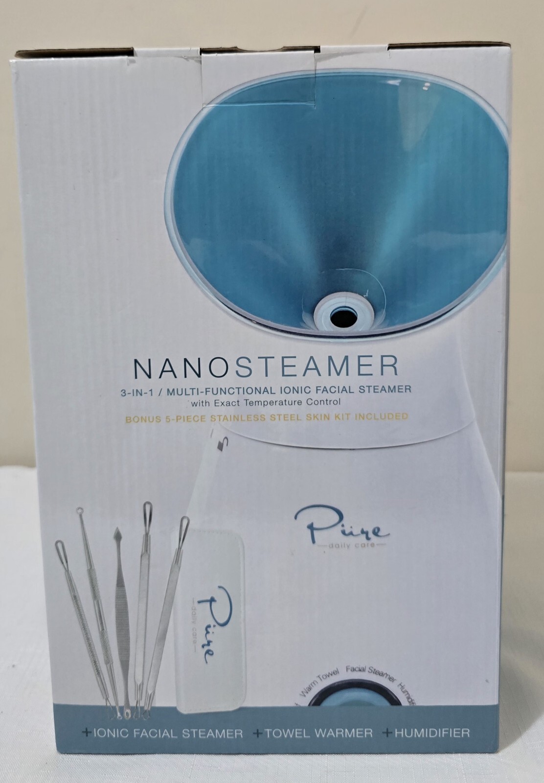 Nanosteamer3-in-1 Multi Functional Ionic FacialSteamer w/5 pcsStainless Skin Kit