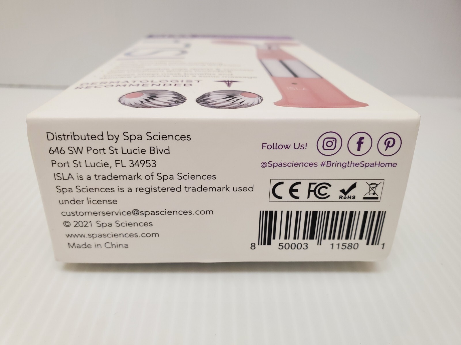 Spa Sciences Isla Sonic Facial & Body Contouring Ice/Heated Roller Pink New