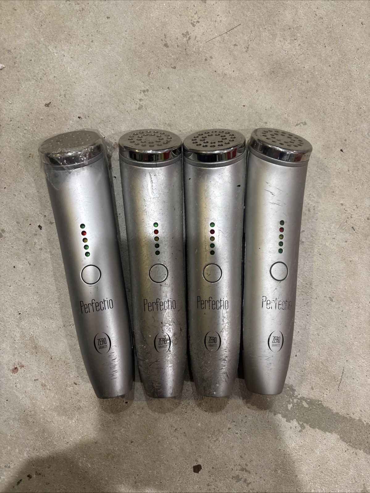 Lot Of (4) Perfectio By Zero Gravity Silver Portable Led Light Therapy Untested