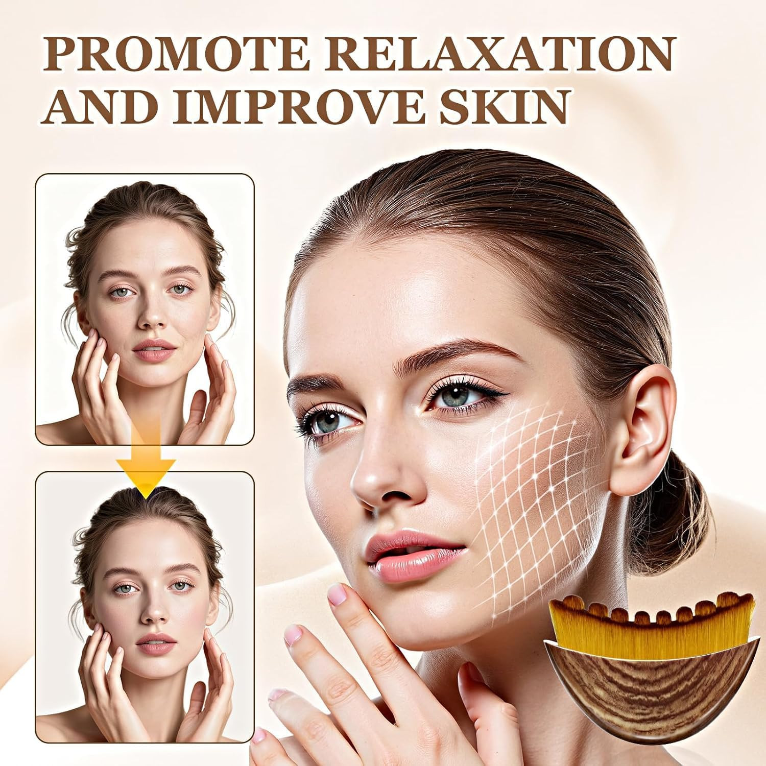 Lymphatic Contour Face Brush – Manual Drainage Massager for Sculpting & Lifti…