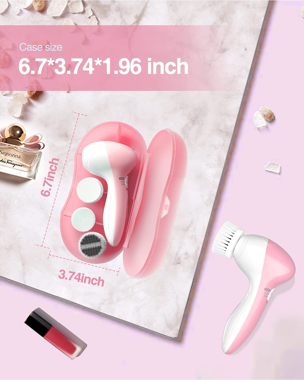 Cleansing Brush for , 3-in-1 Cleanser and Exfoliator Brush with 3 Brush Heads…