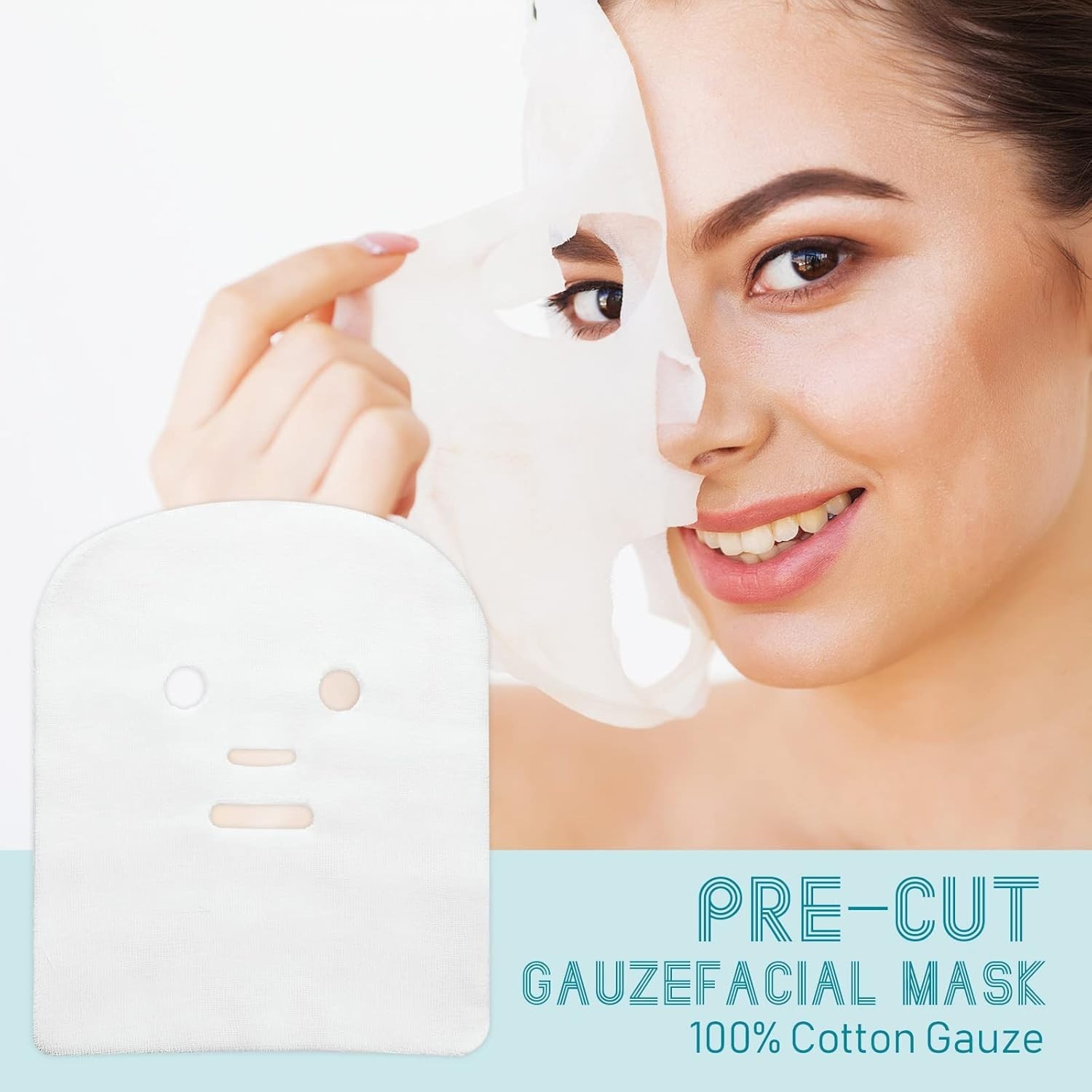150 almohadillas de gasa de algodón precortadas para el cuidado facial, de alta