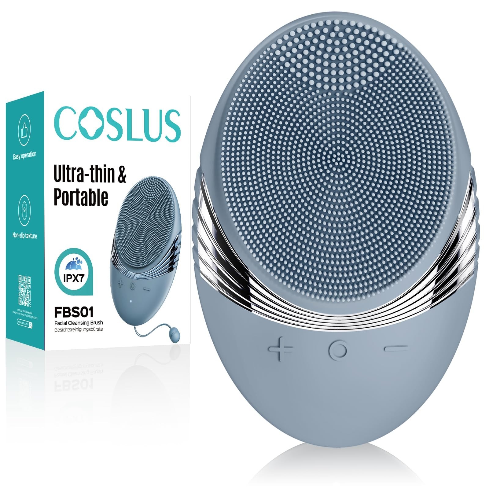 Rechargeable Facial Cleansing Brush – Compact Silicone Scrubber, 5 Modes, Deep C