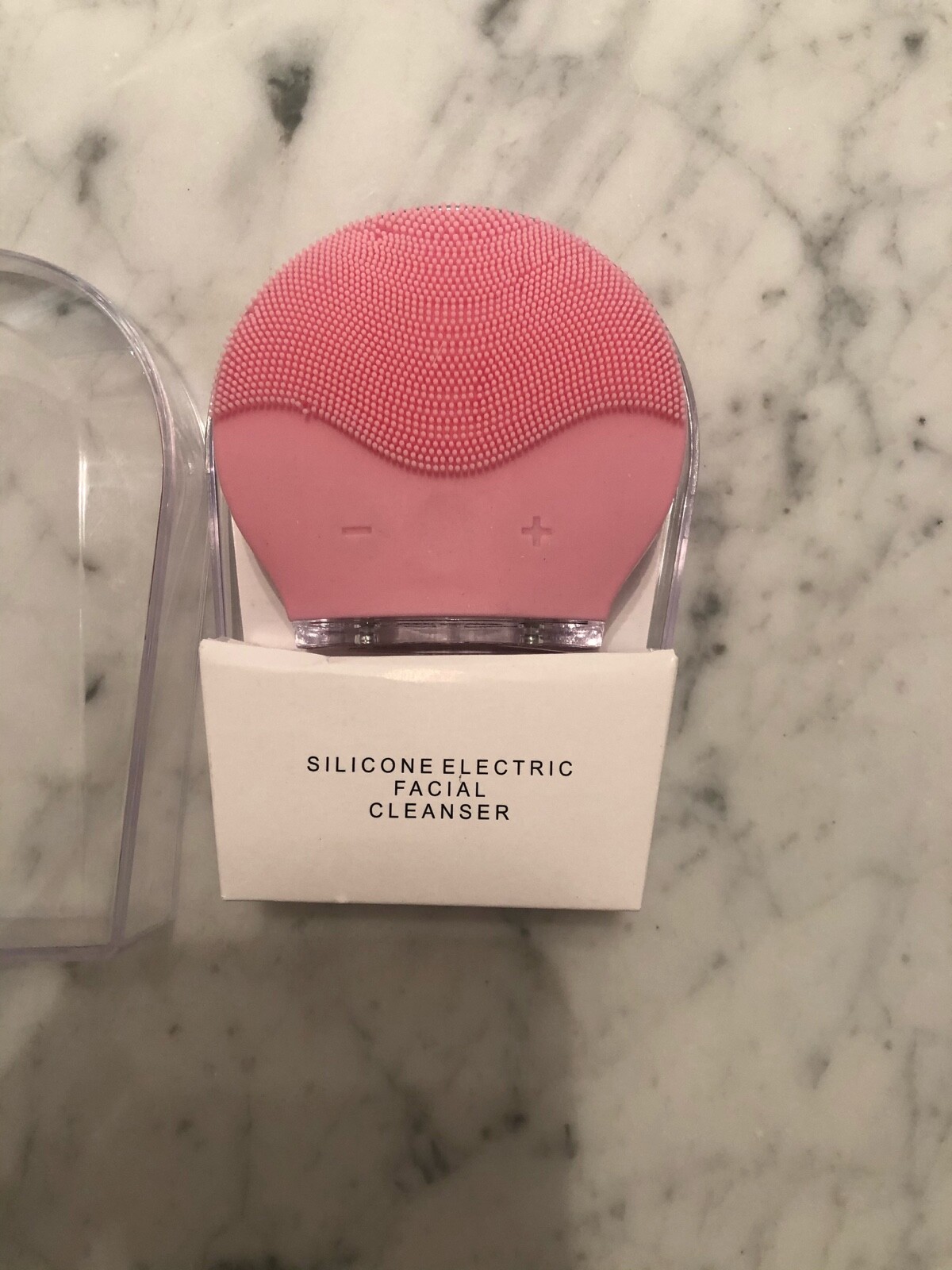 Silicone electric facial cleanser pink totally new deep clean the skin cleansing
