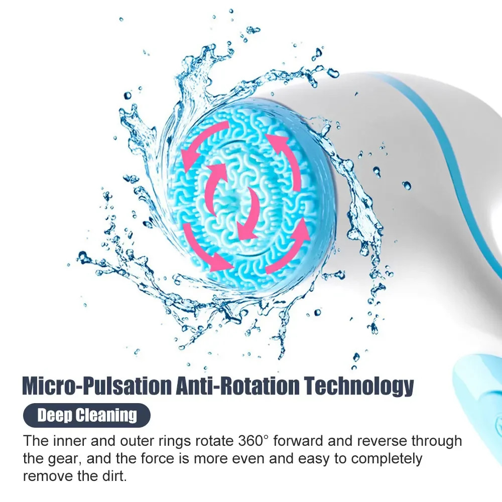 3 in 1 Electric Facial Cleansing Brush Sonic Rotating Deep Clean Tool