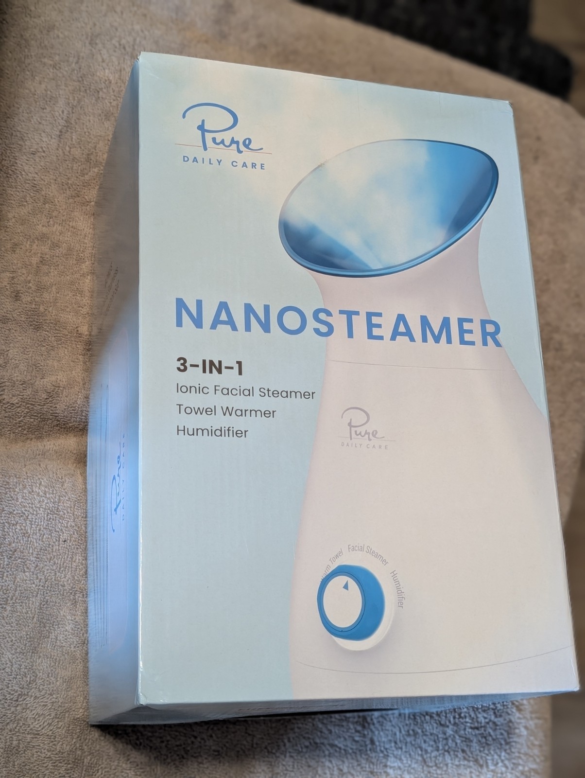 NIB new NanoSteamer 3-in-1 Facial Steamer Towel Warm Humidifier dermatologist +