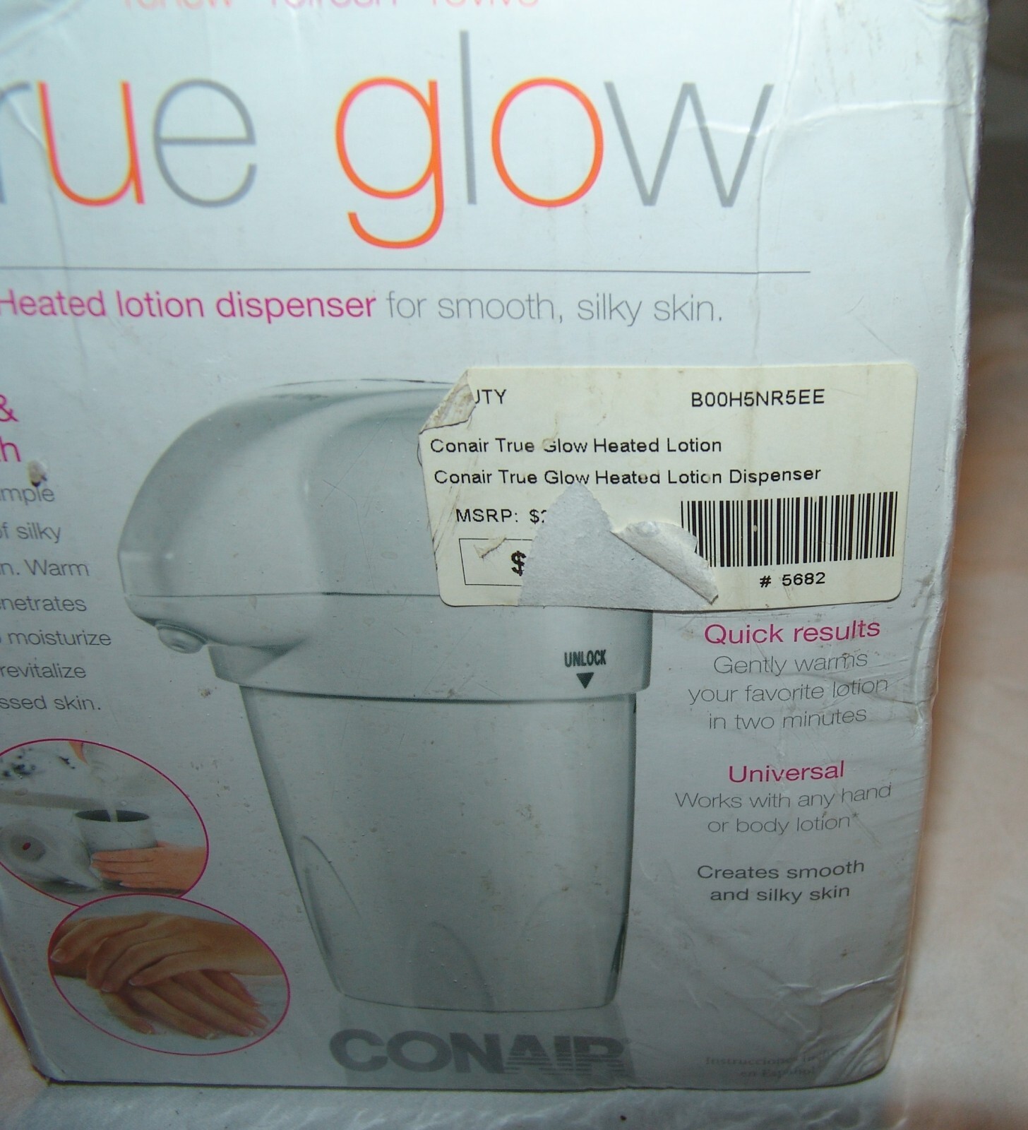 Conair True Glow Heated Lotion Dispenser New Hand Body Spa Baby