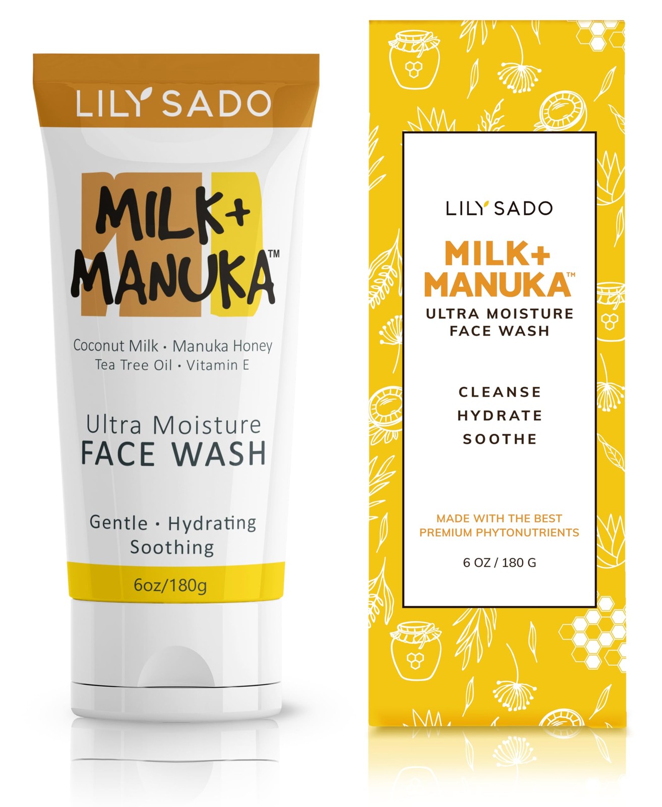 LILY SADO MILK+MANUKA™ Coconut Milk & Manuka Honey Cream 6 Ounce (Pack of 1)