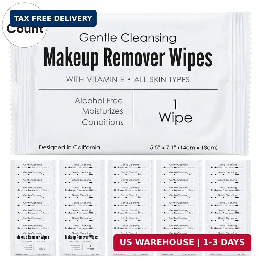World Amenities – Bulk Makeup Remover Wipes 50 Count Individually Wrapped