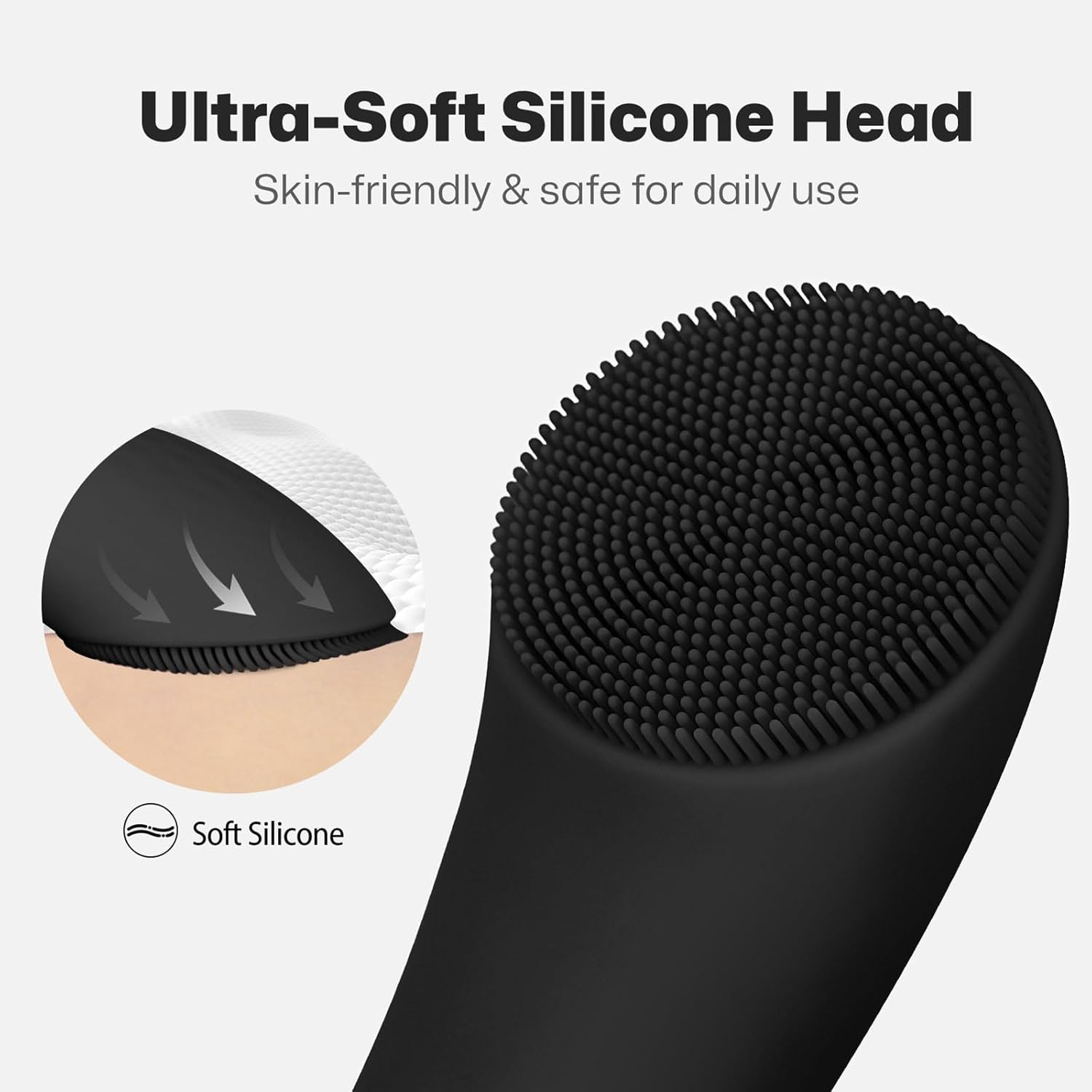 Facial Cleansing Brush, Rechargeable Silicone Face Scrubber with Heat Massage En